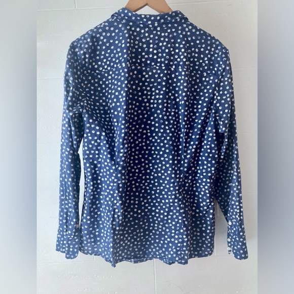 ESPRIT navy blue wit white polka dot shirt (size XL, TTS) - Picture 2 of 5